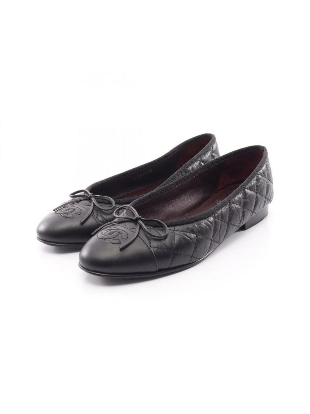 Chanel Pumps Ballerina Quilted CC Logo Leather Ballet Shoes